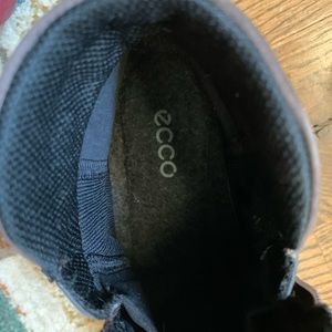 Ecco Neoprene and Suede Brown Leather Ankle Boots